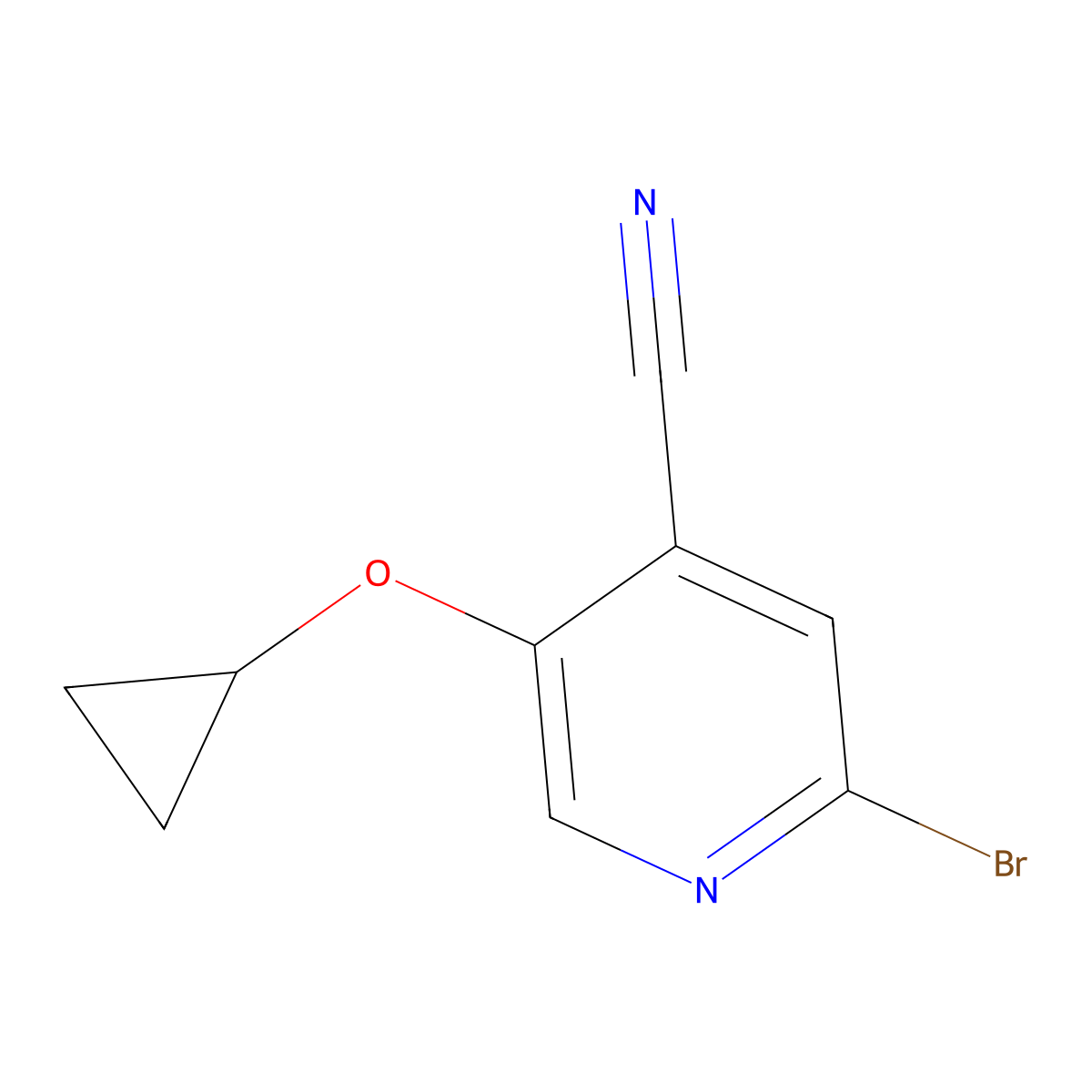 2-Bromo-5-cyclopropoxypyridine-4-carbonitrile molecular structure, CAS 1243349-09-8