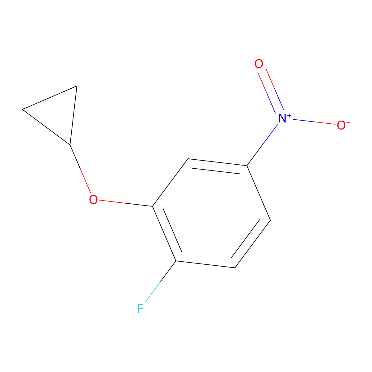 2-Cyclopropoxy-1-fluoro-4-nitrobenzene molecular structure, CAS 1243350-62-0
