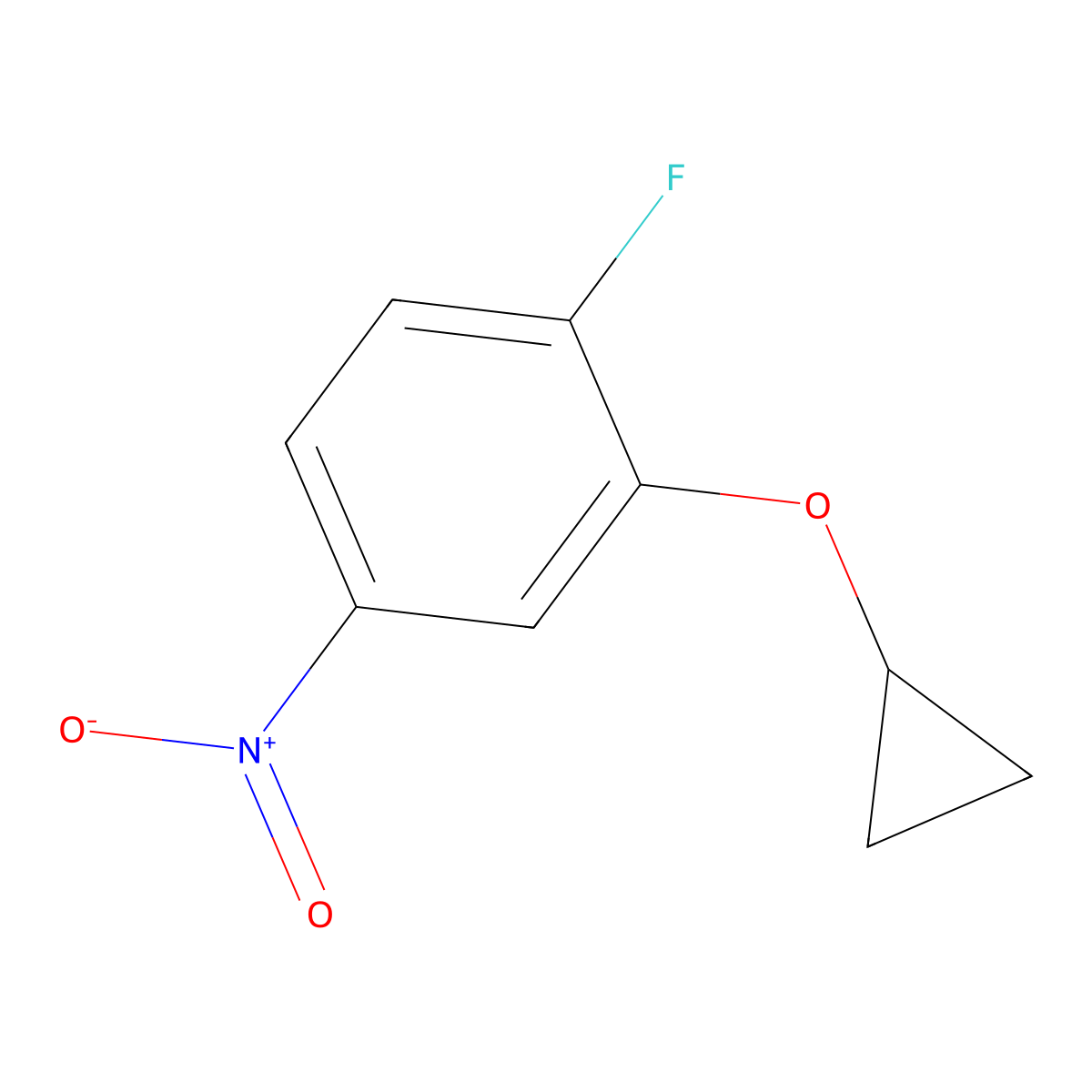 2-Cyclopropoxy-1-fluoro-4-nitrobenzene molecular structure, CAS 1243350-62-0