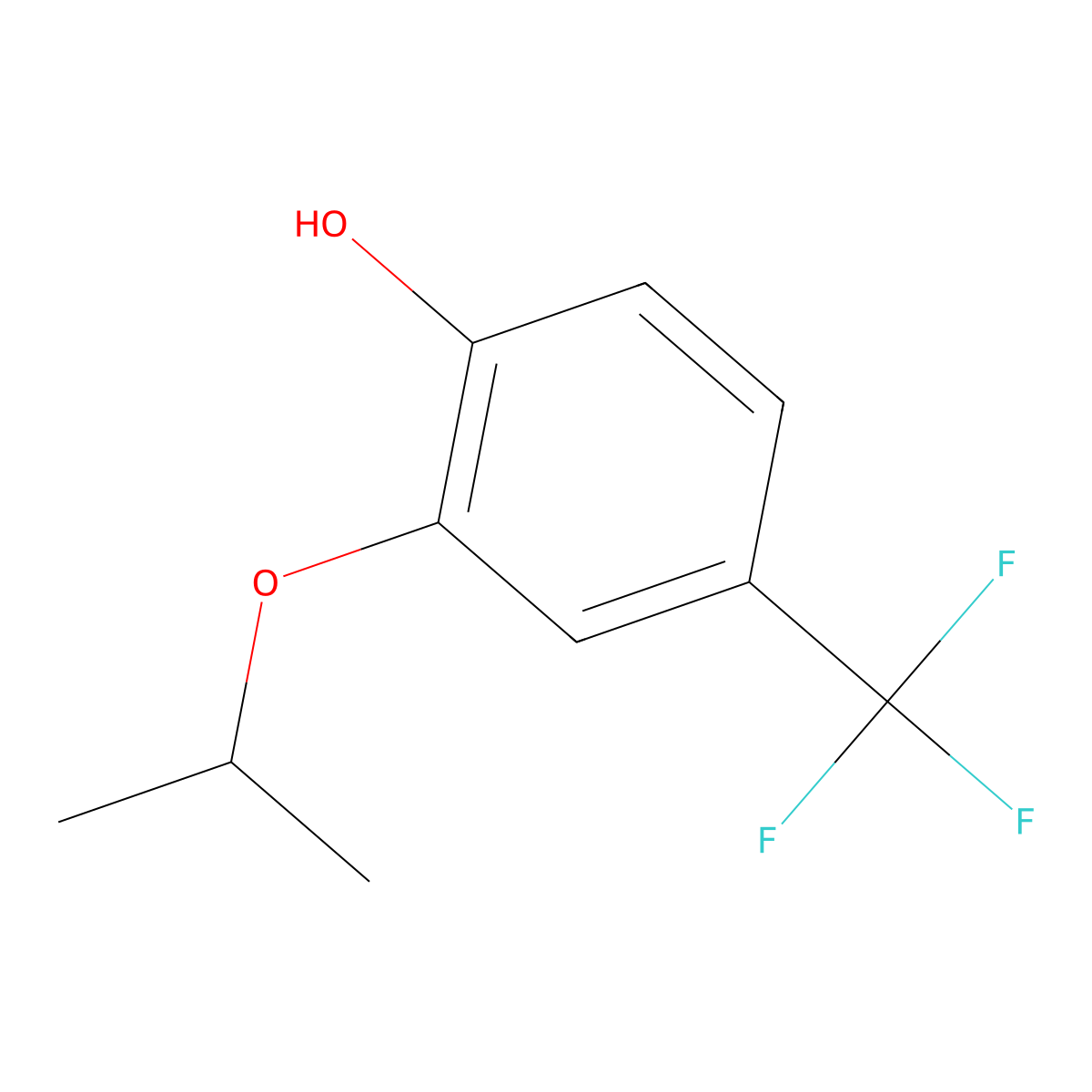 2-Isopropoxy-4-(trifluoromethyl)phenol molecular structure, CAS 1243353-40-3