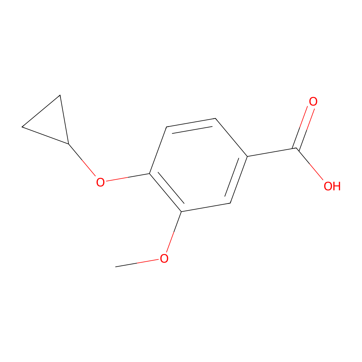 4-Cyclopropoxy-3-methoxybenzoic acid molecular structure, CAS 1243355-05-6