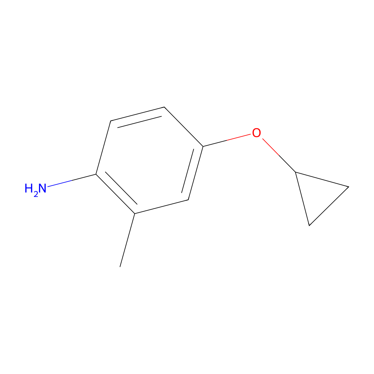 4-Cyclopropoxy-2-methylaniline molecular structure, CAS 1243355-31-8