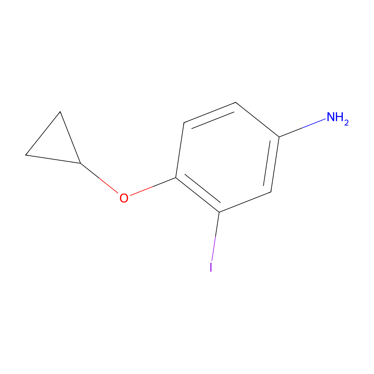 4-Cyclopropoxy-3-iodoaniline molecular structure, CAS 1243356-02-6