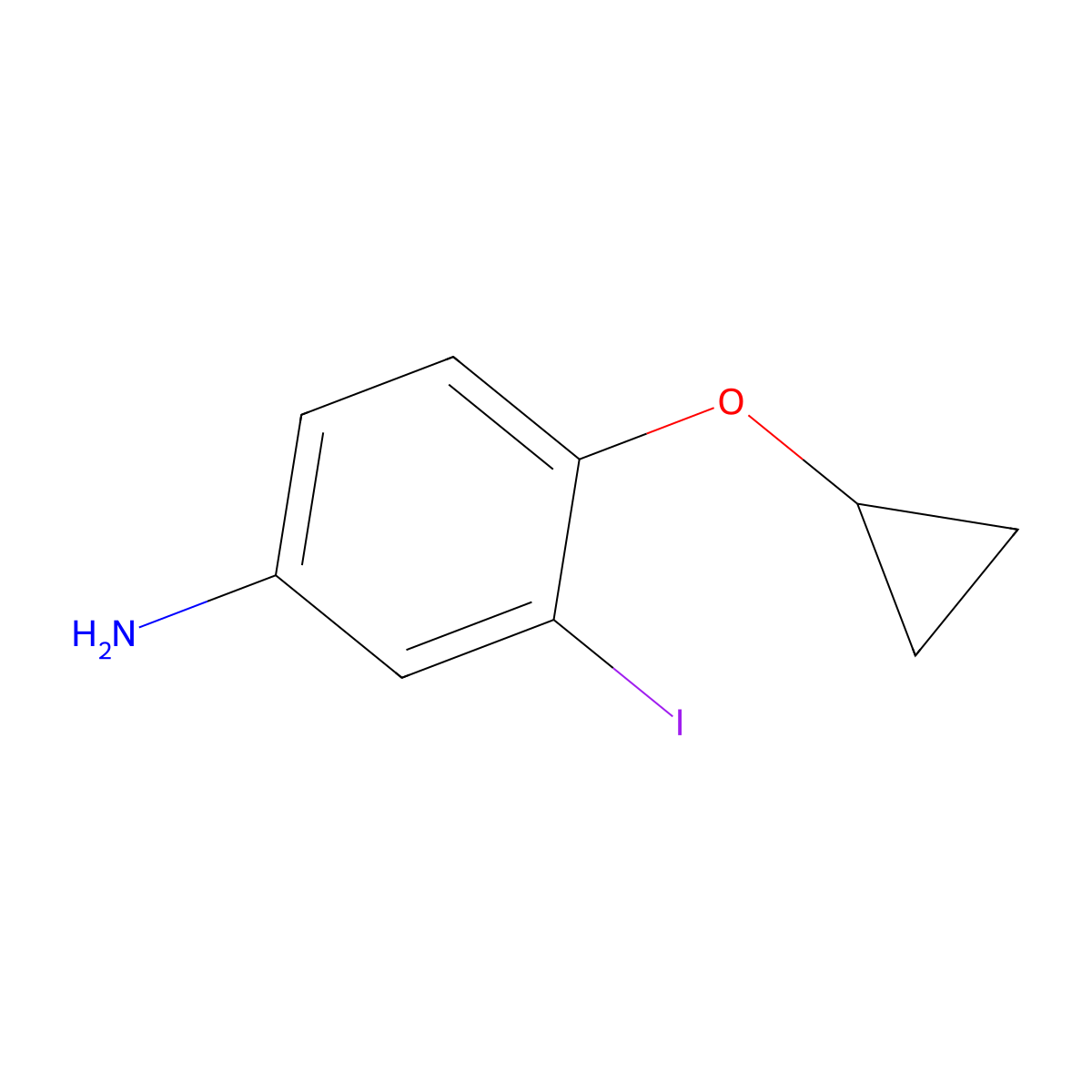 4-Cyclopropoxy-3-iodoaniline molecular structure, CAS 1243356-02-6