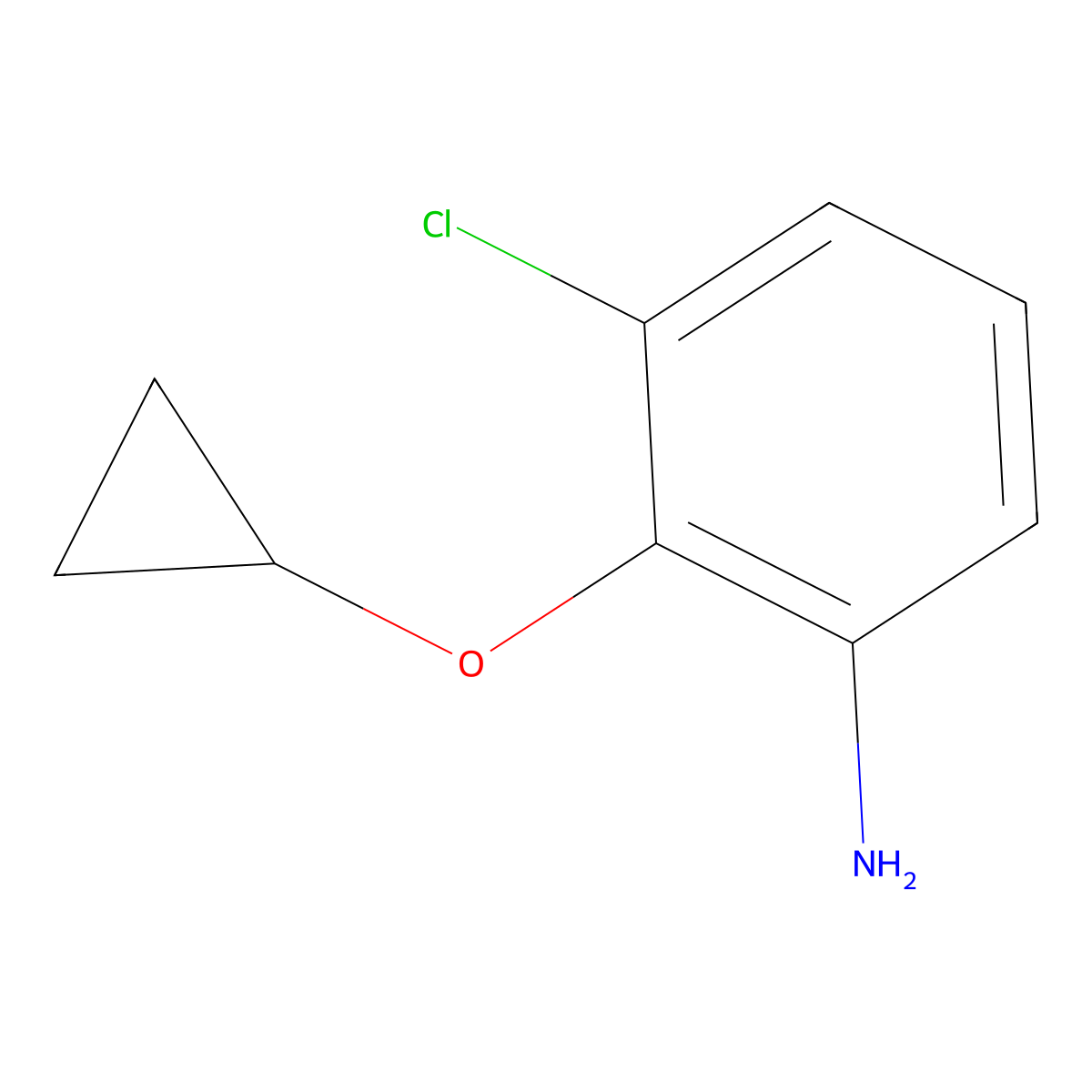 3-Chloro-2-cyclopropoxyaniline molecular structure, CAS 1243357-28-9