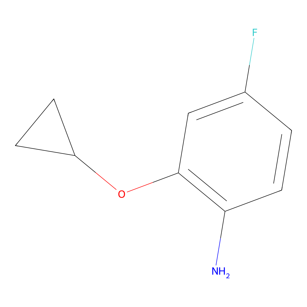 2-Cyclopropoxy-4-fluoroaniline molecular structure, CAS 1243358-62-4