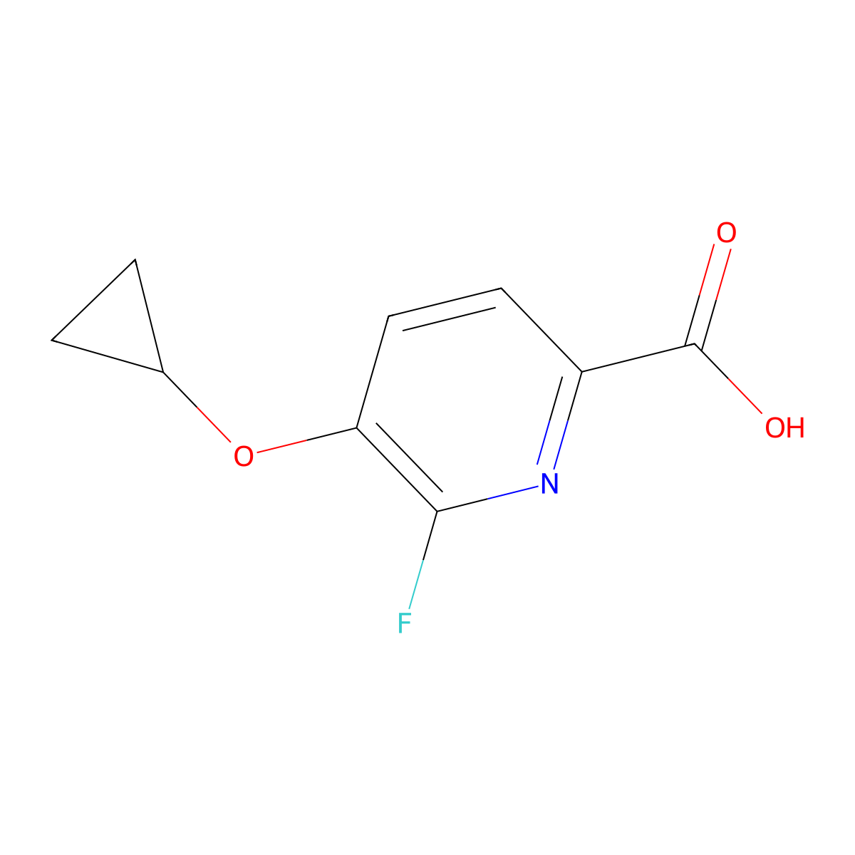 5-Cyclopropoxy-6-fluoropyridine-2-carboxylic acid molecular structure, CAS 1243358-80-6