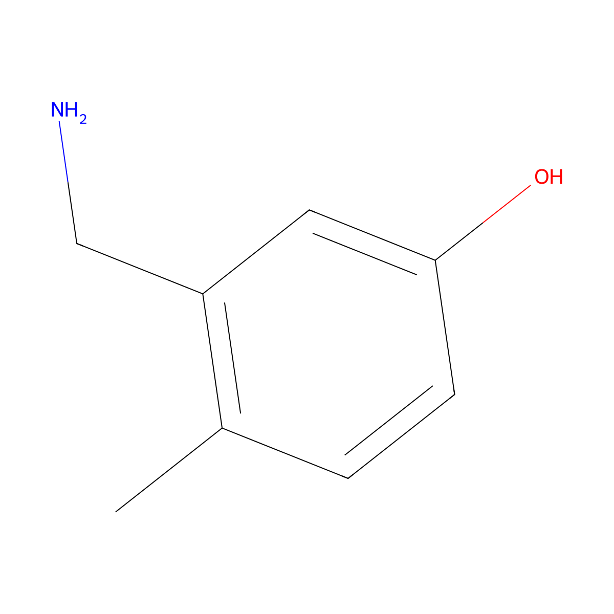 3-(Aminomethyl)-4-methylphenol molecular structure, CAS 1243358-81-7