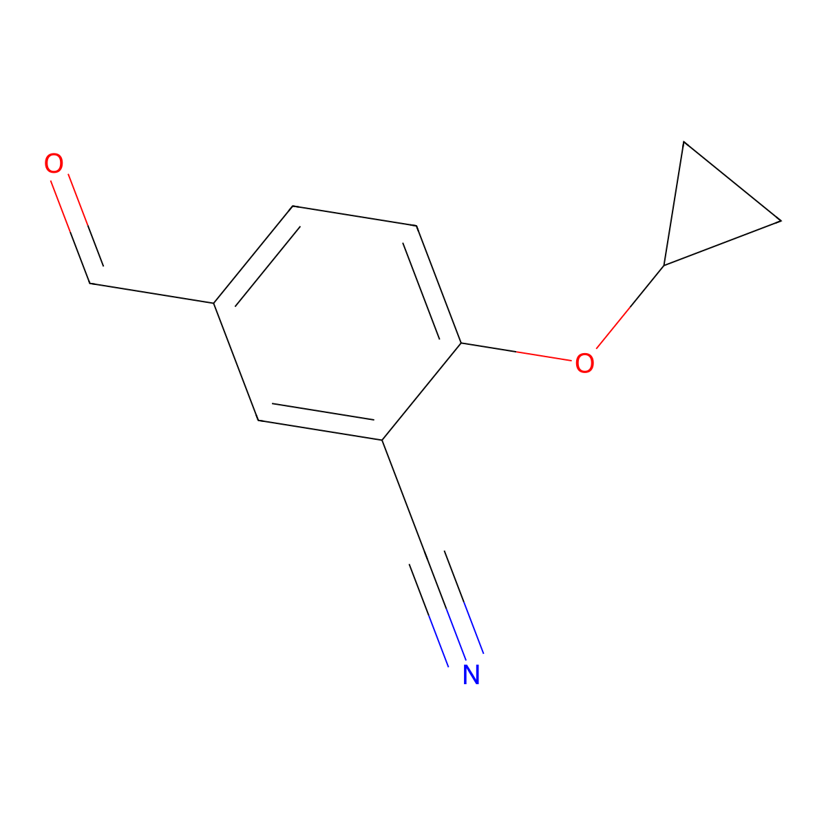 2-Cyclopropoxy-5-formylbenzonitrile molecular structure, CAS 1243358-85-1