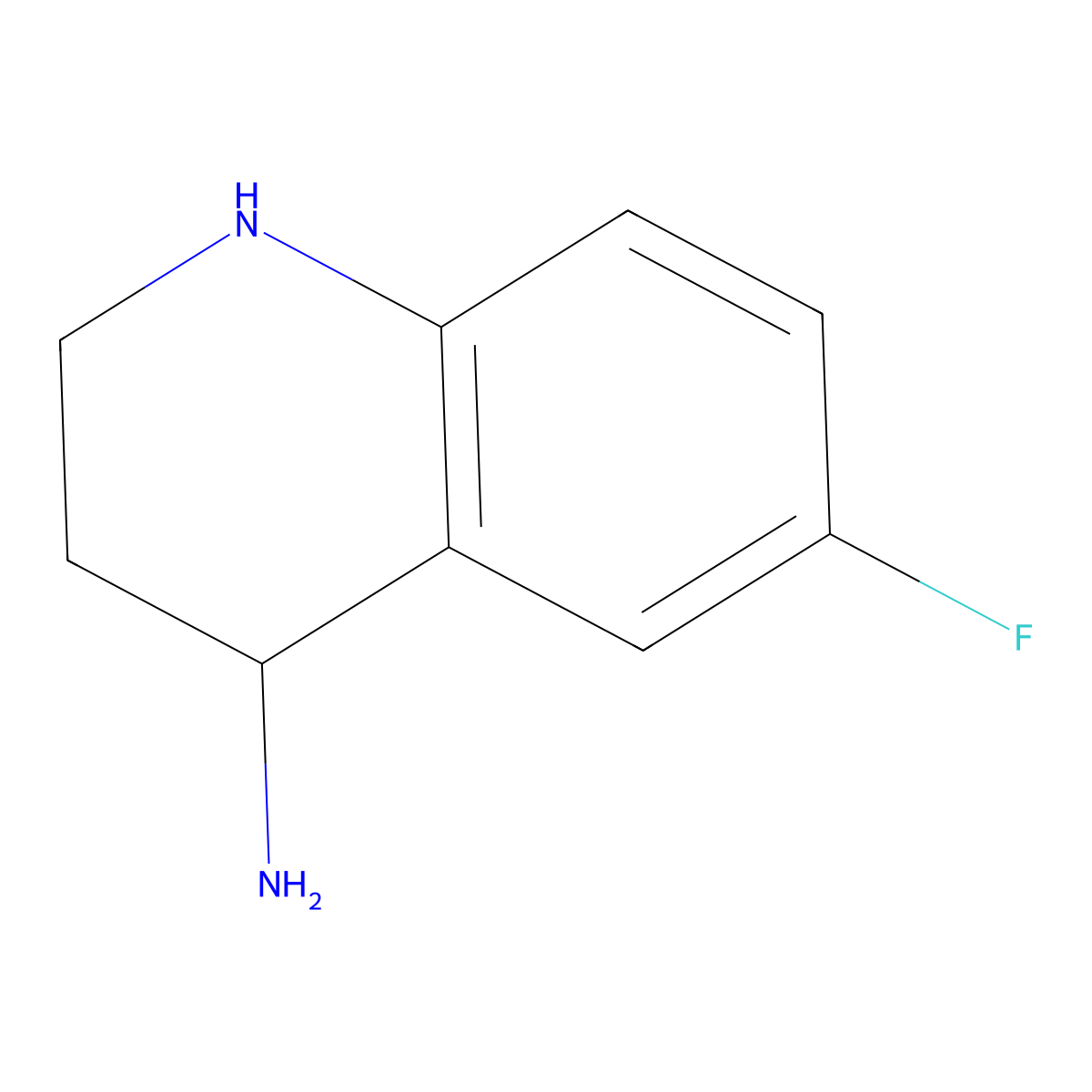 6-Fluoro-1,2,3,4-tetrahydroquinolin-4-amine molecular structure, CAS 1243359-88-7
