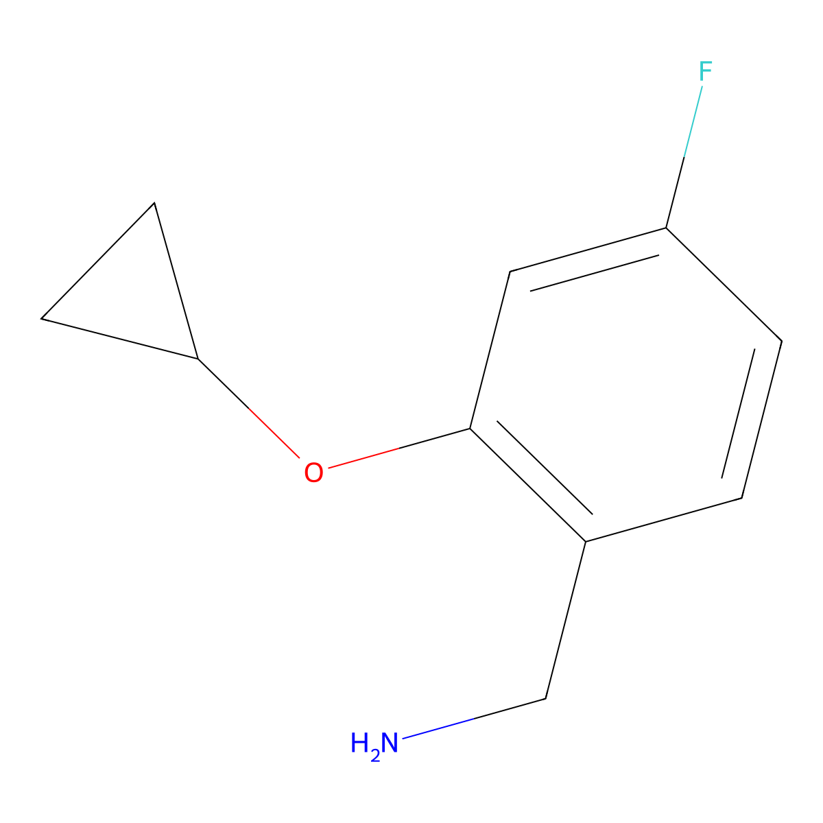 (2-Cyclopropoxy-4-fluorophenyl)methanamine molecular structure, CAS 1243359-89-8
