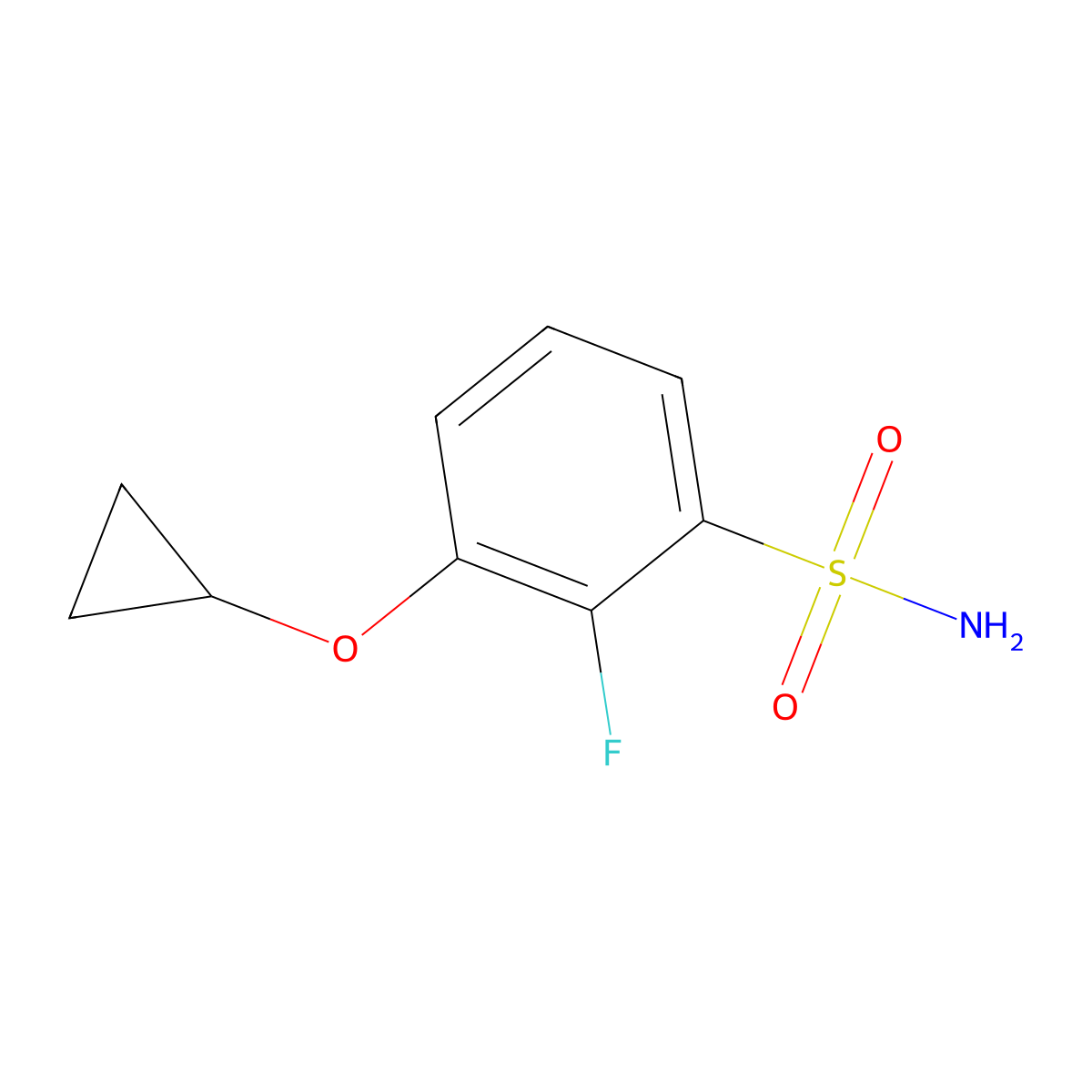 3-Cyclopropoxy-2-fluorobenzenesulfonamide molecular structure, CAS 1243360-21-5