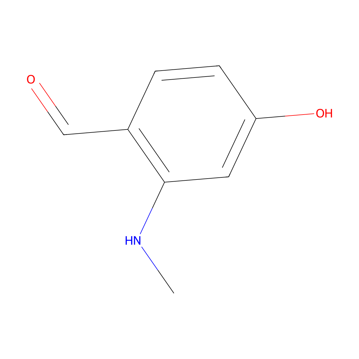 4-Hydroxy-2-(methylamino)benzaldehyde molecular structure, CAS 1243361-43-4