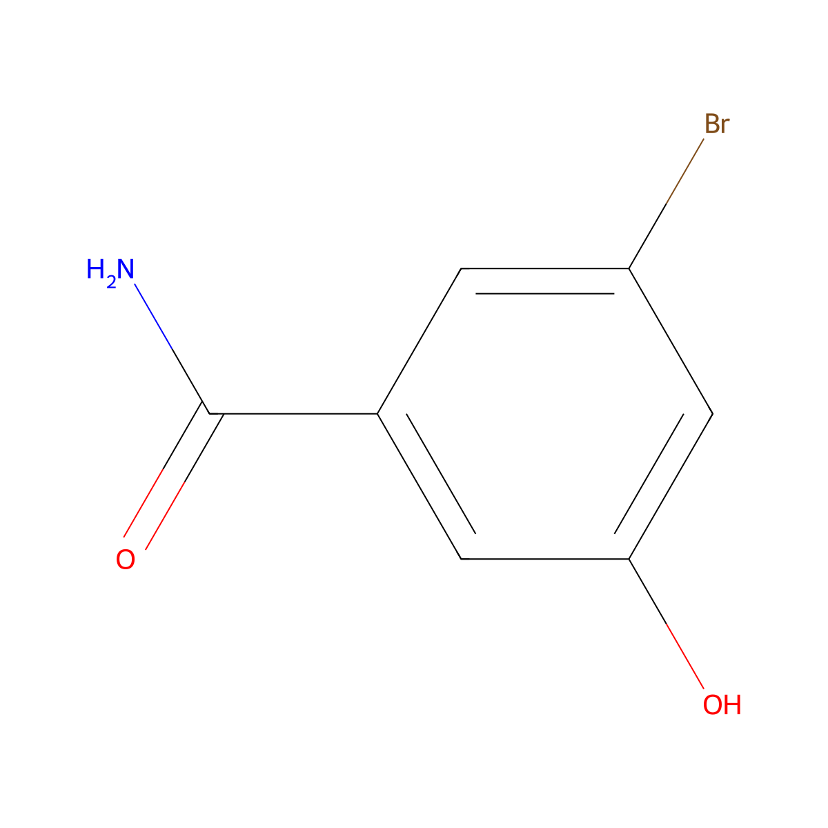 3-Bromo-5-hydroxybenzamide molecular structure, CAS 1243362-78-8