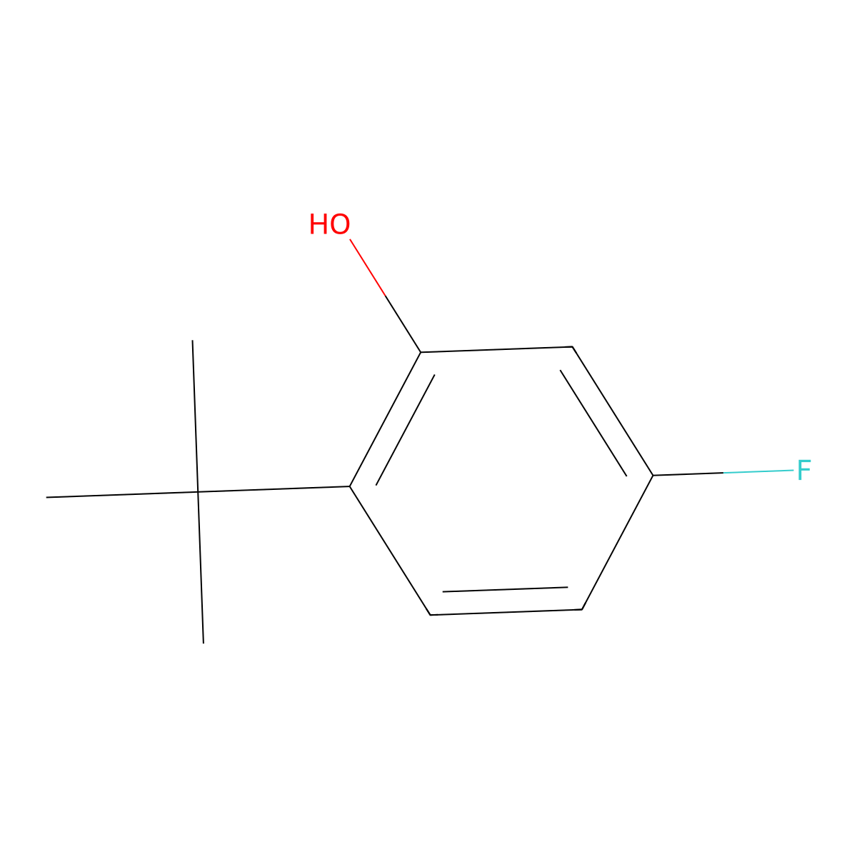 2-Tert-butyl-5-fluorophenol molecular structure, CAS 1243363-65-6