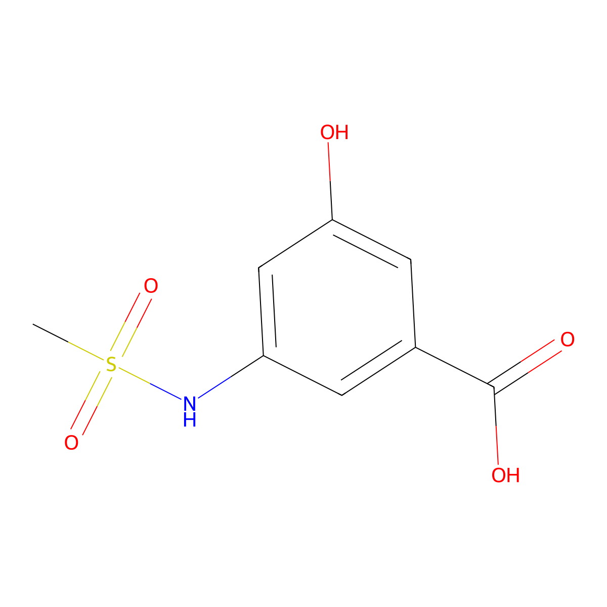 3-Hydroxy-5-(methylsulfonamido)benzoic acid molecular structure, CAS 1243364-91-1
