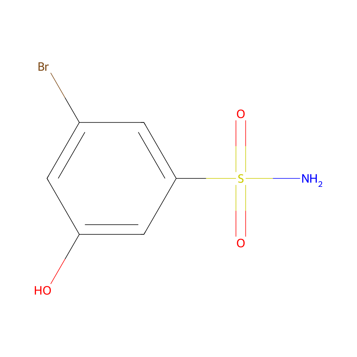 3-Bromo-5-hydroxybenzenesulfonamide molecular structure, CAS 1243365-25-4