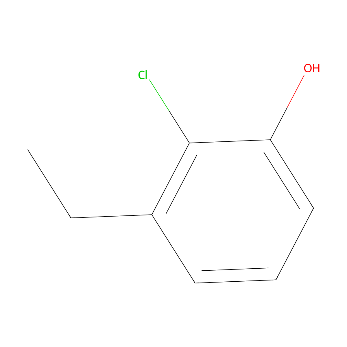 2-Chloro-3-ethylphenol molecular structure, CAS 1243365-44-7