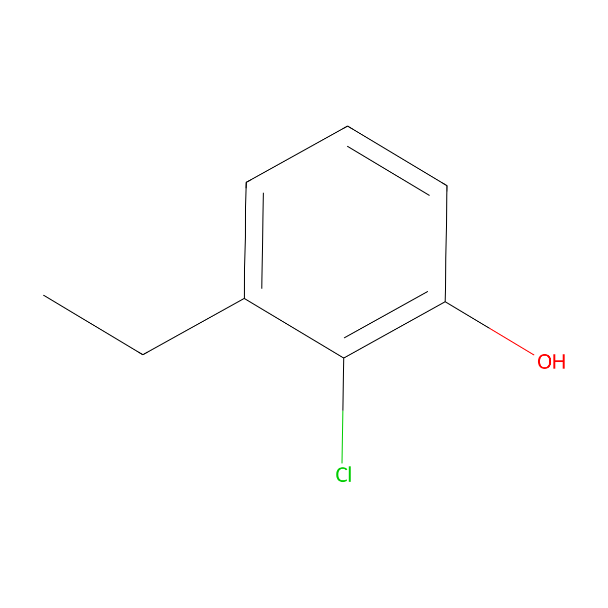 2-Chloro-3-ethylphenol molecular structure, CAS 1243365-44-7