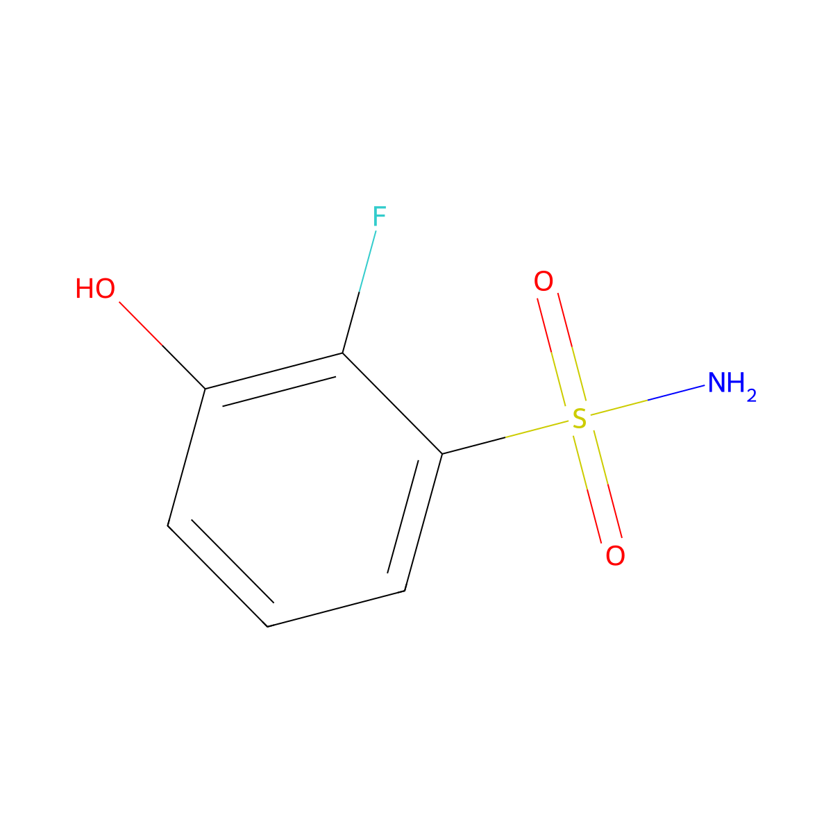 2-Fluoro-3-hydroxybenzenesulfonamide molecular structure, CAS 1243365-77-6