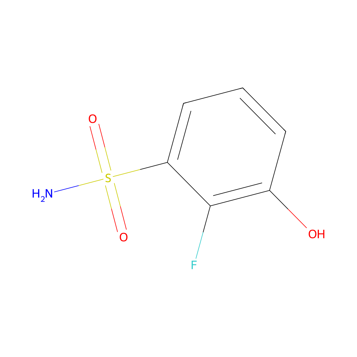 2-Fluoro-3-hydroxybenzenesulfonamide molecular structure, CAS 1243365-77-6