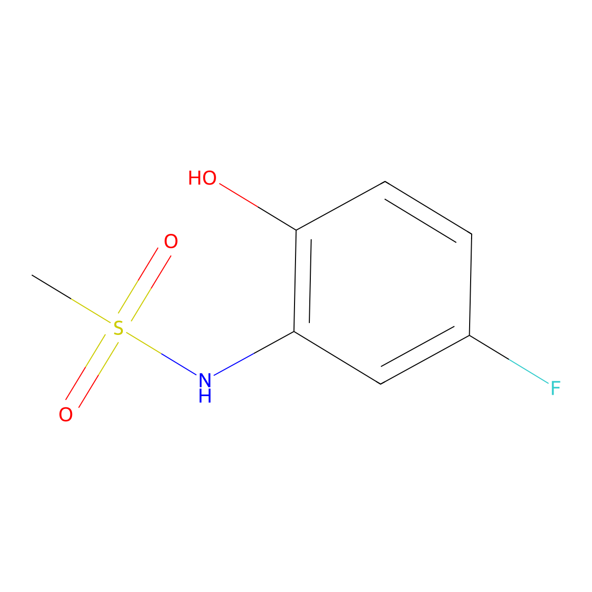 N-(5-fluoro-2-hydroxyphenyl)methanesulfonamide molecular structure, CAS 1243366-86-0
