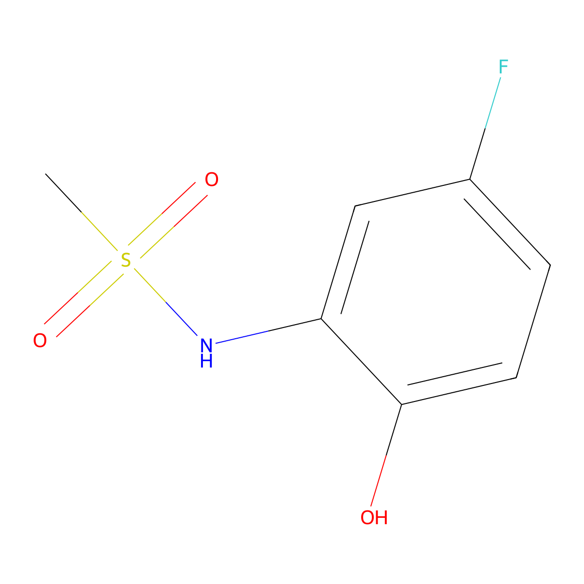 N-(5-fluoro-2-hydroxyphenyl)methanesulfonamide molecular structure, CAS 1243366-86-0