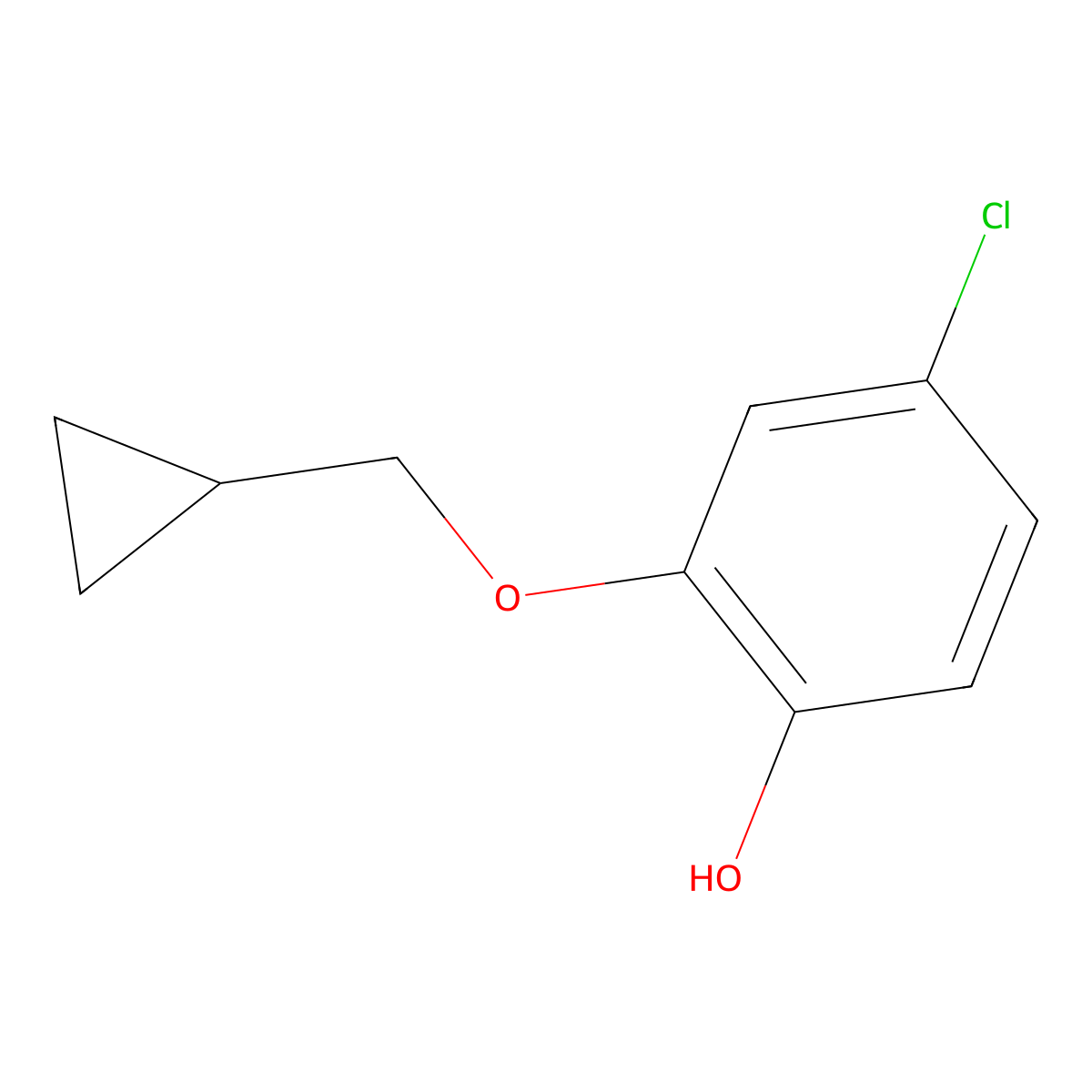 4-Chloro-2-(cyclopropylmethoxy)phenol molecular structure, CAS 1243368-18-4