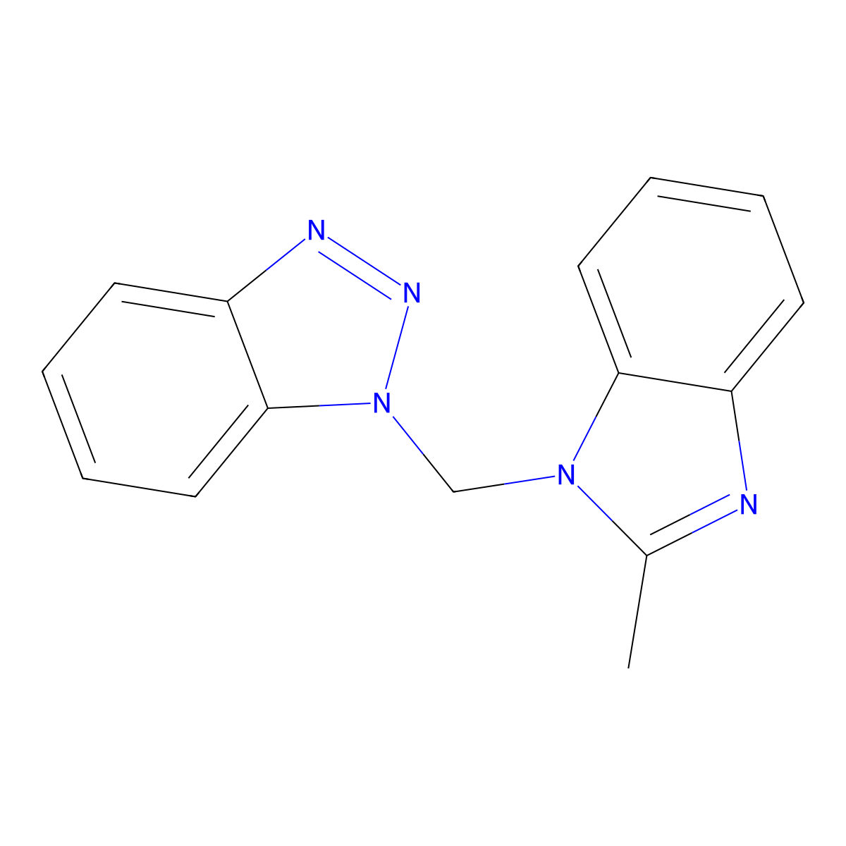 1-[(2-Methyl-1H-1,3-benzodiazol-1-yl)methyl]-1H-1,2,3-benzotriazole molecular structure, CAS 124337-37-7