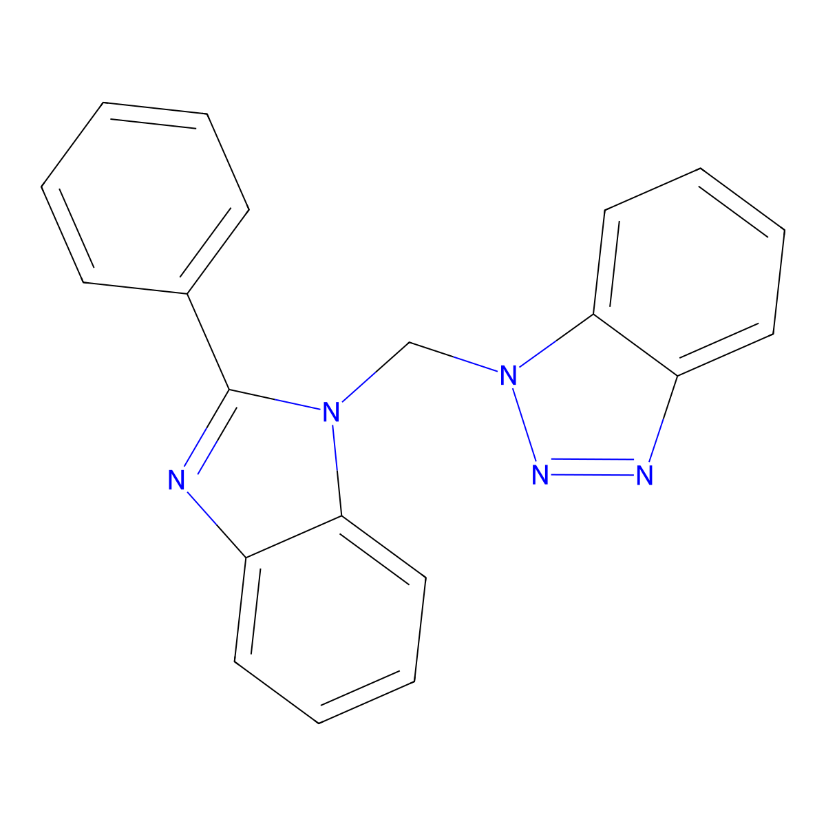 1-[(2-Phenylbenzimidazol-1-yl)methyl]benzotriazole molecular structure, CAS 124337-38-8