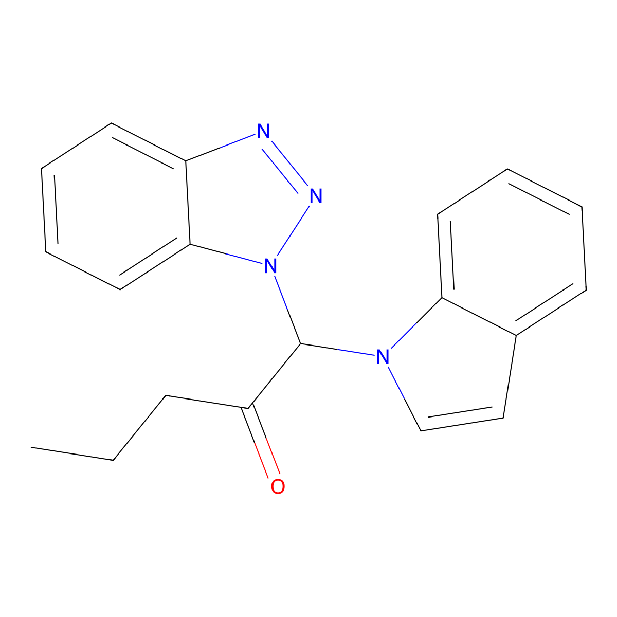 1-(1H-1,2,3-Benzotriazol-1-yl)-1-(1H-indol-1-yl)pentan-2-one molecular structure, CAS 124337-43-5