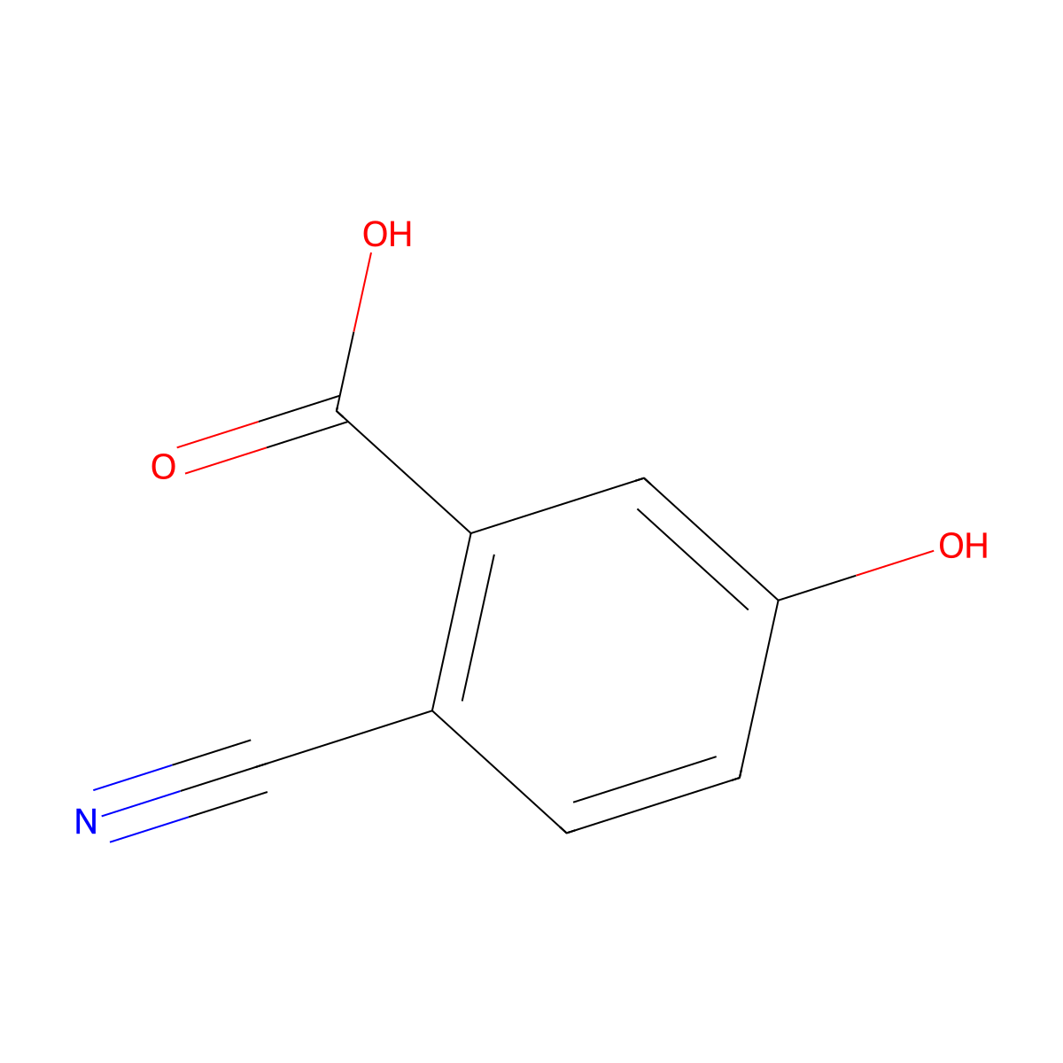 2-Cyano-5-hydroxybenzoic acid molecular structure, CAS 1243372-21-5