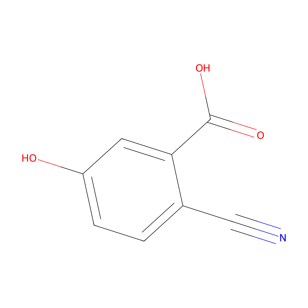 2-Cyano-5-hydroxybenzoic acid molecular structure, CAS 1243372-21-5