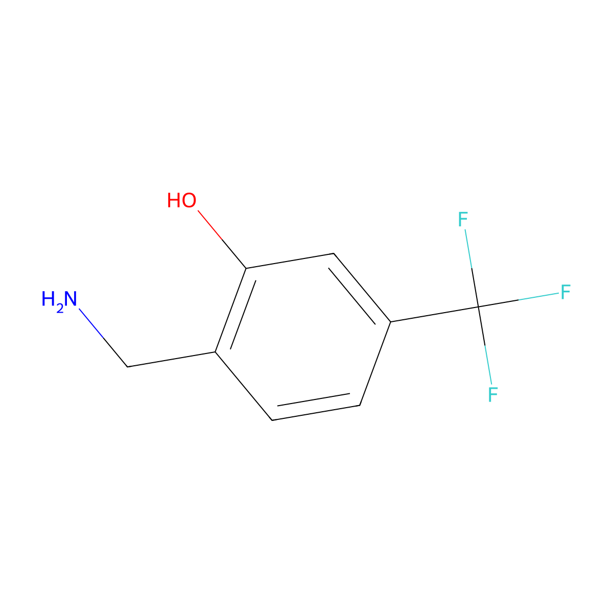 2-(Aminomethyl)-5-(trifluoromethyl)phenol molecular structure, CAS 1243372-26-0