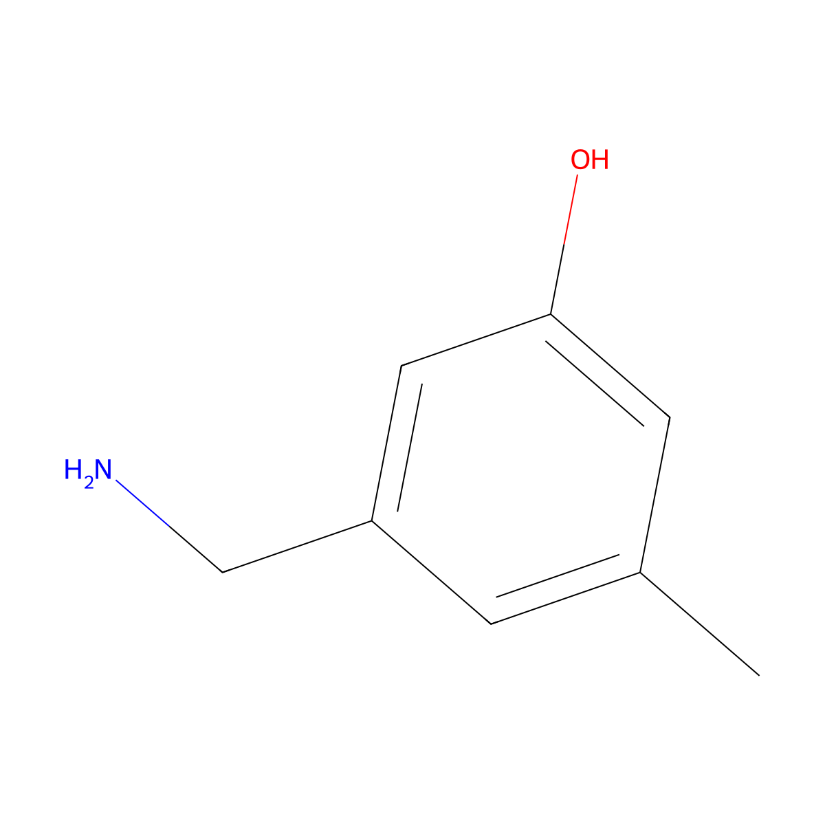 3-(Aminomethyl)-5-methylphenol molecular structure, CAS 1243372-91-9