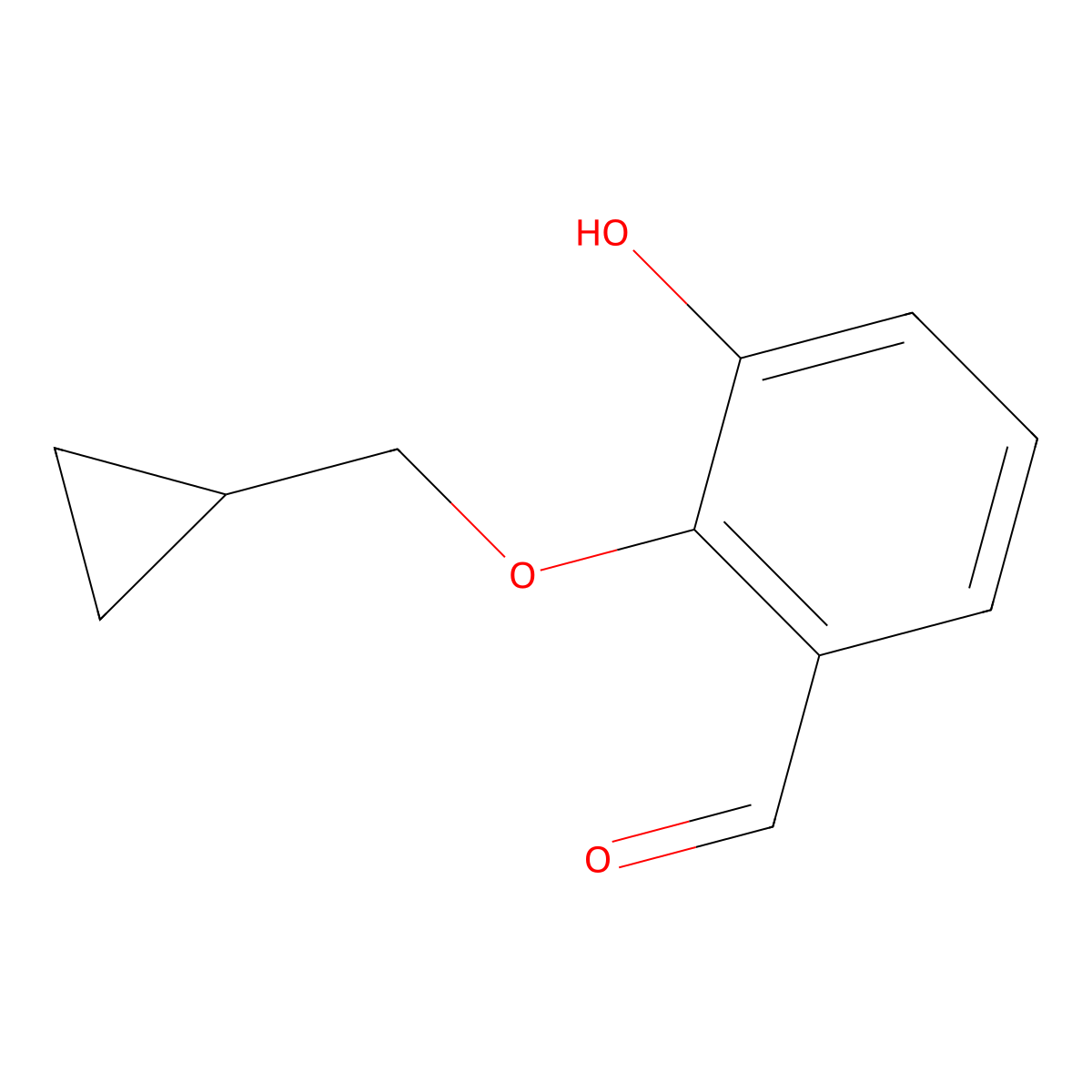 2-(Cyclopropylmethoxy)-3-hydroxybenzaldehyde molecular structure, CAS 1243373-61-6