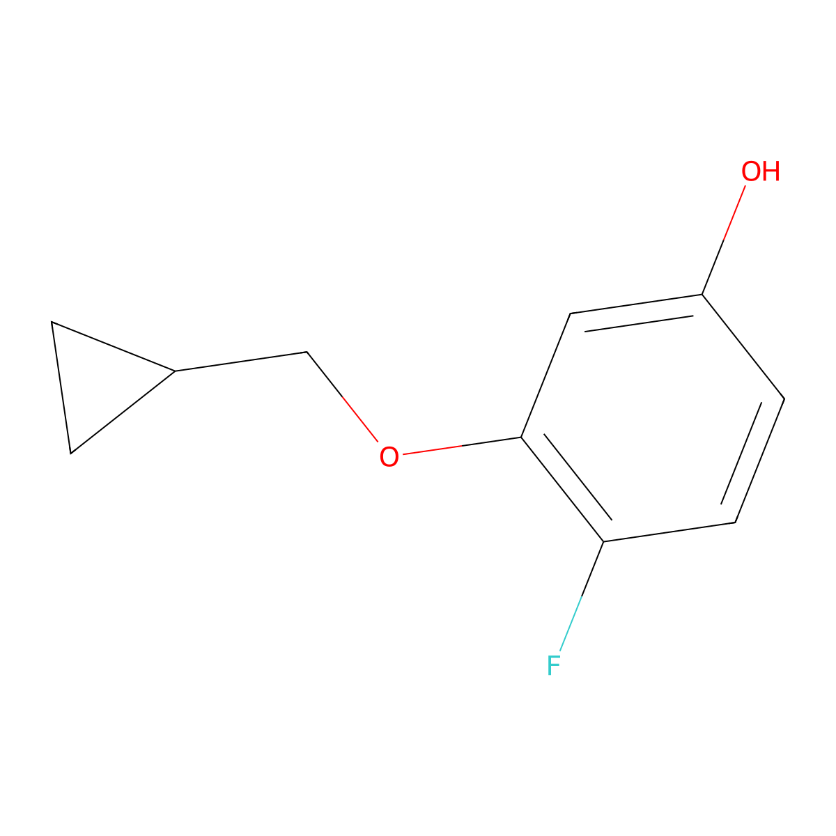 3-(Cyclopropylmethoxy)-4-fluorophenol molecular structure, CAS 1243373-67-2