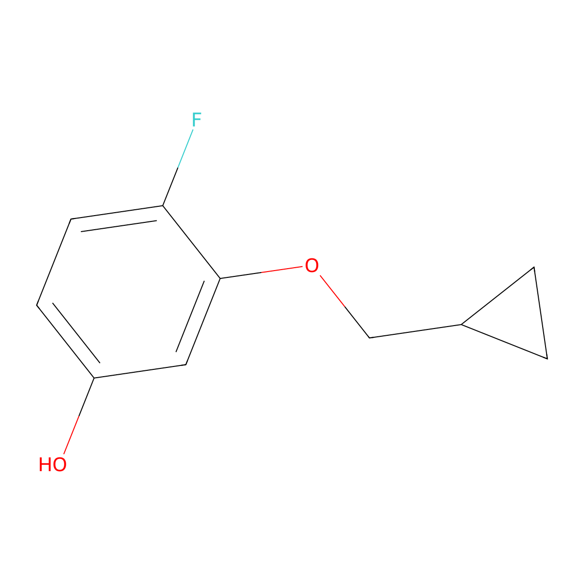 3-(Cyclopropylmethoxy)-4-fluorophenol molecular structure, CAS 1243373-67-2