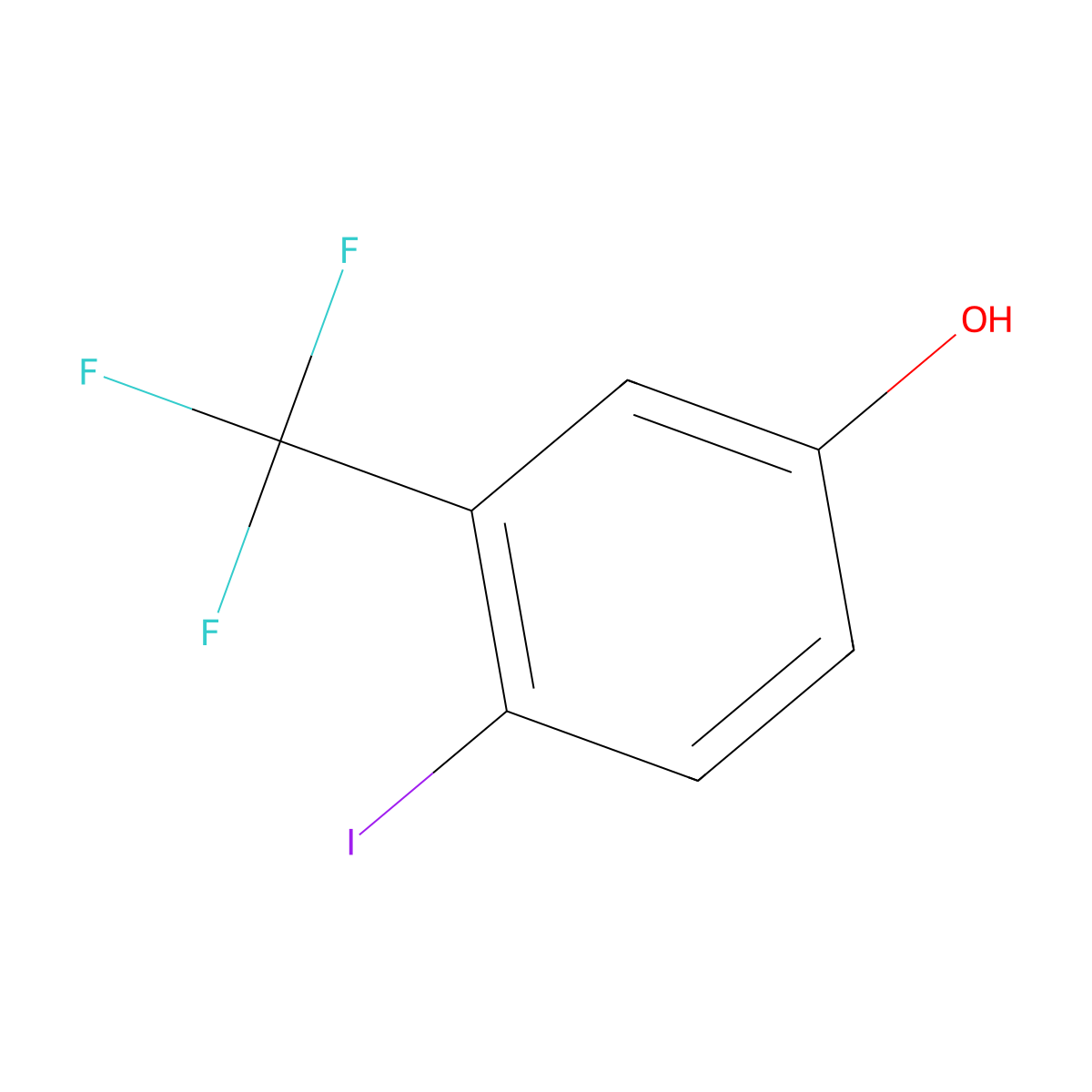 4-Iodo-3-(trifluoromethyl)phenol molecular structure, CAS 1243373-73-0