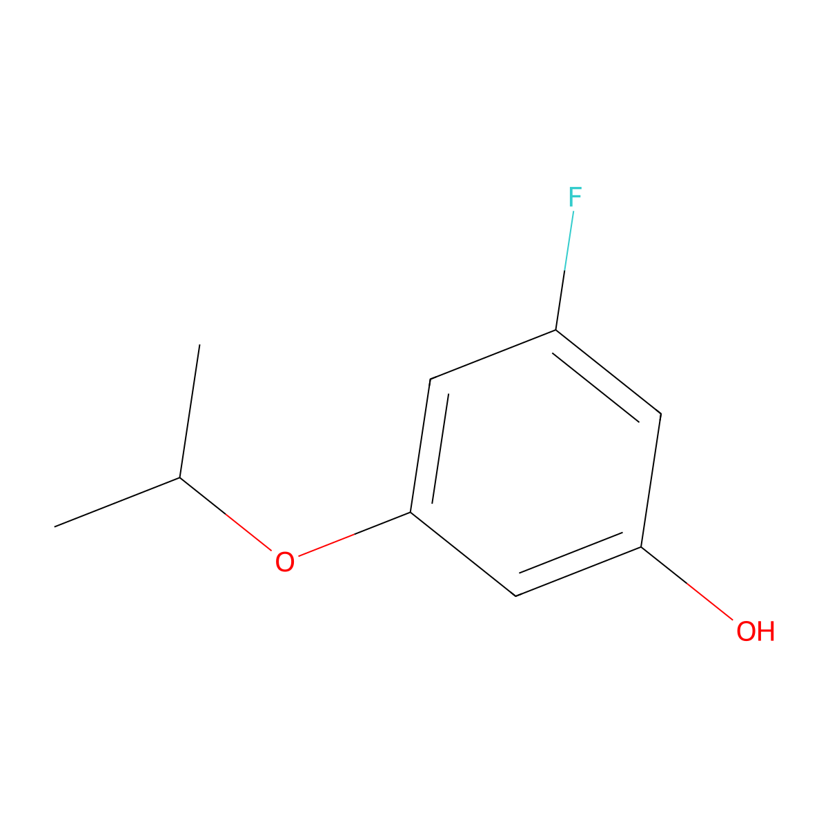3-Fluoro-5-(propan-2-yloxy)phenol molecular structure, CAS 1243373-93-4