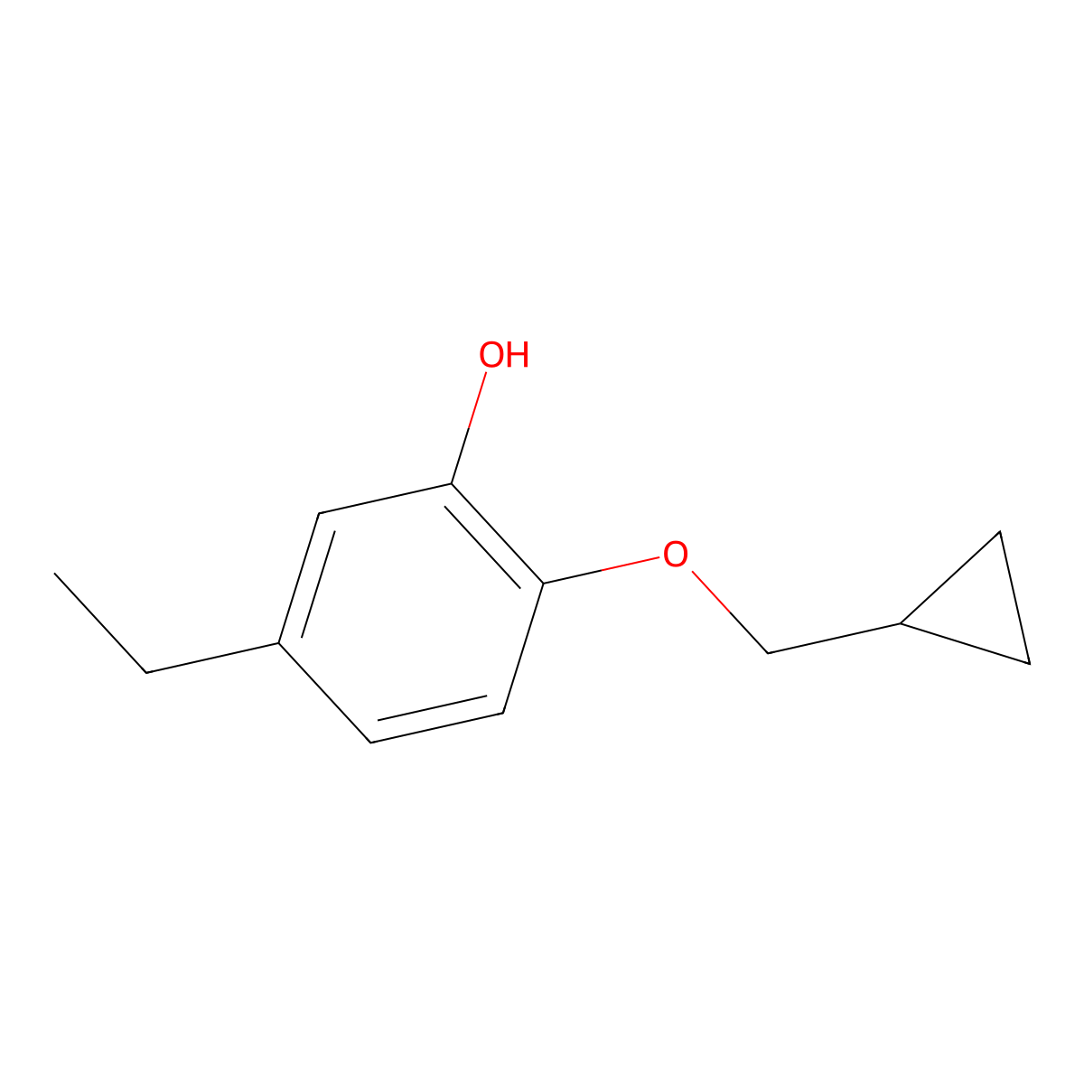 2-(Cyclopropylmethoxy)-5-ethylphenol molecular structure, CAS 1243374-46-0