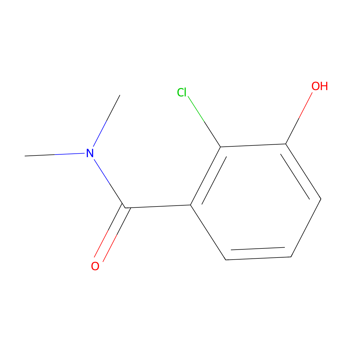 2-Chloro-3-hydroxy-N,N-dimethylbenzamide molecular structure, CAS 1243374-71-1