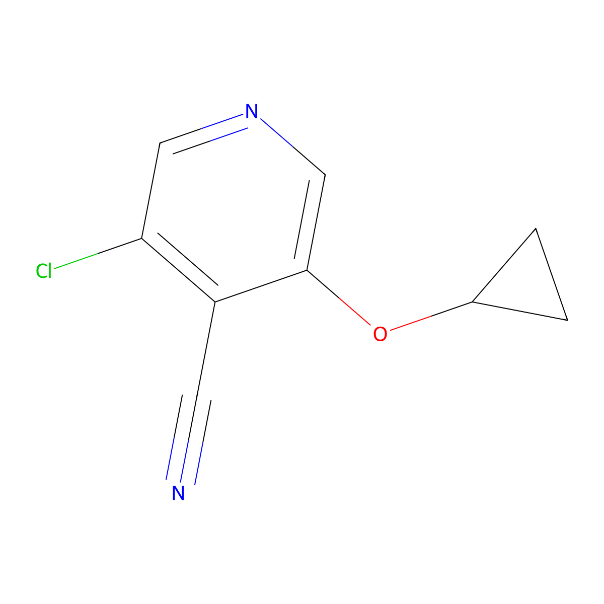 3-Chloro-5-cyclopropoxyisonicotinonitrile molecular structure, CAS 1243377-48-1