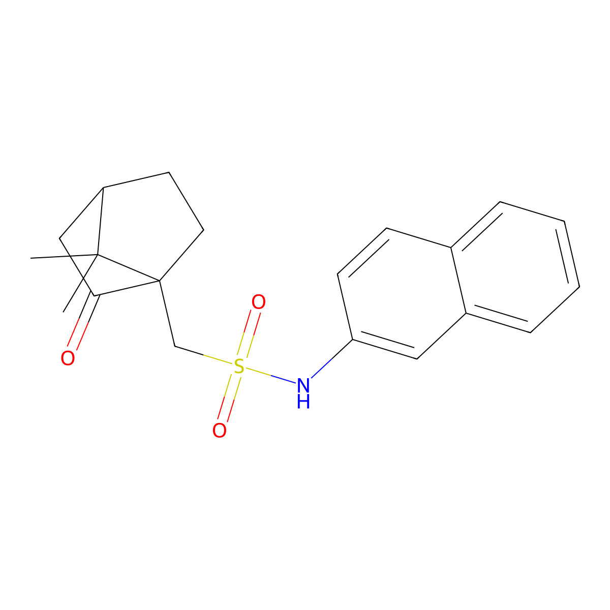 7,7-Dimethyl-1-{[(2-naphthylamino)sulfonyl]methyl}bicyclo[2.2.1]heptan-2-one molecular structure, CAS 124338-24-5