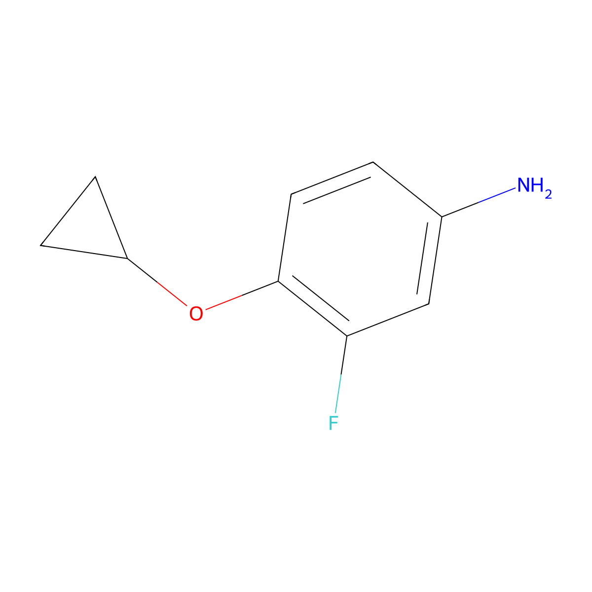 4-Cyclopropoxy-3-fluoroaniline molecular structure, CAS 1243381-41-0