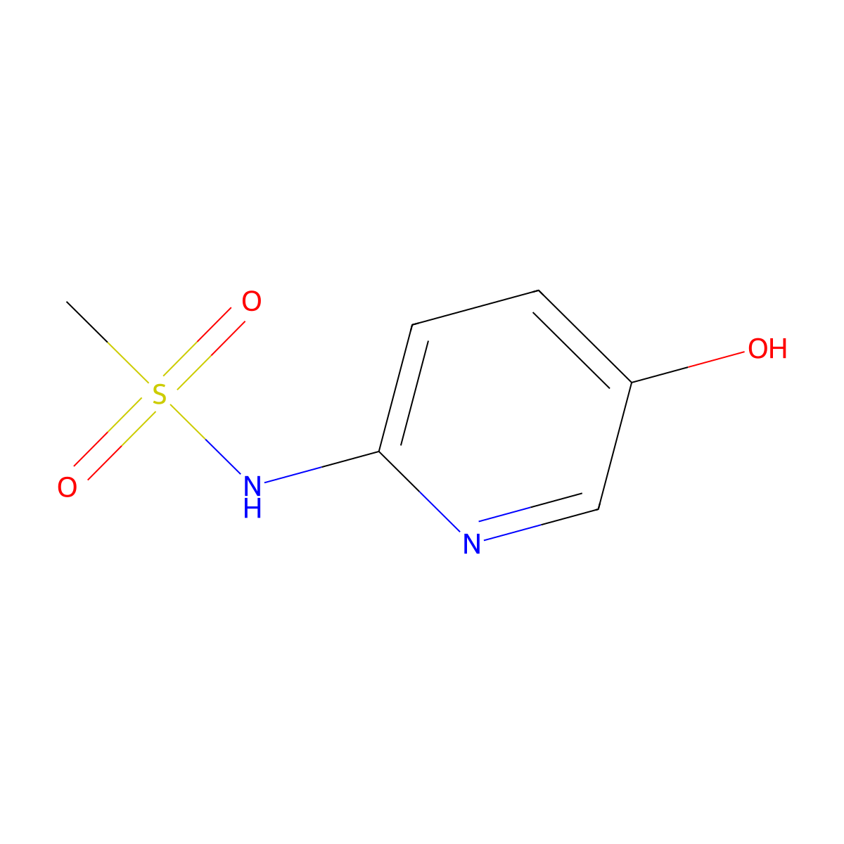 N-(5-hydroxypyridin-2-yl)methanesulfonamide molecular structure, CAS 1243382-11-7