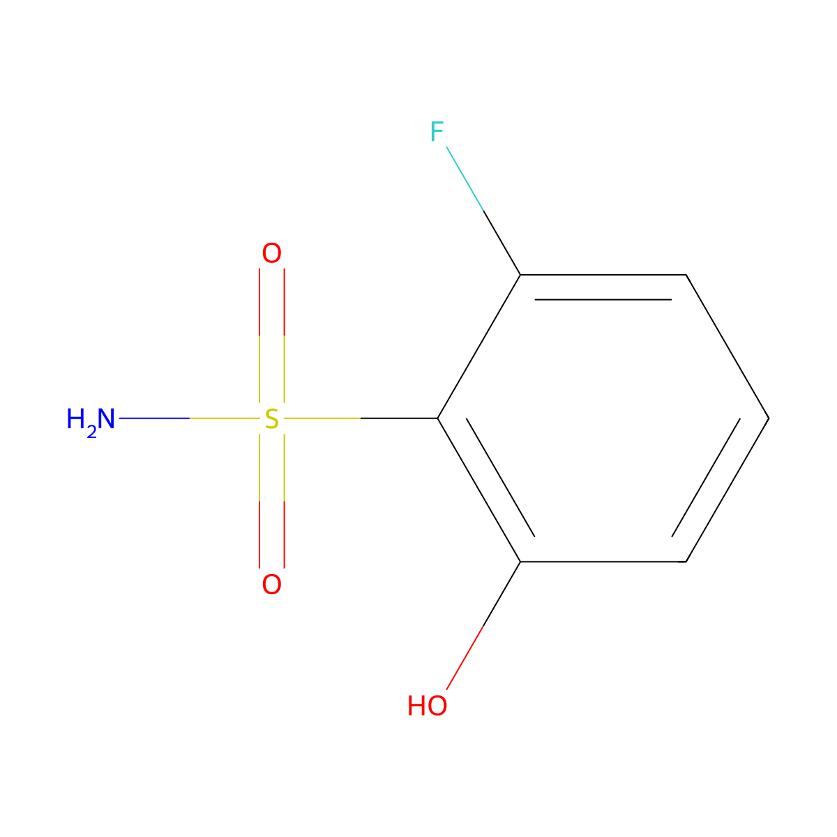 2-Fluoro-6-hydroxybenzenesulfonamide molecular structure, CAS 1243382-21-9