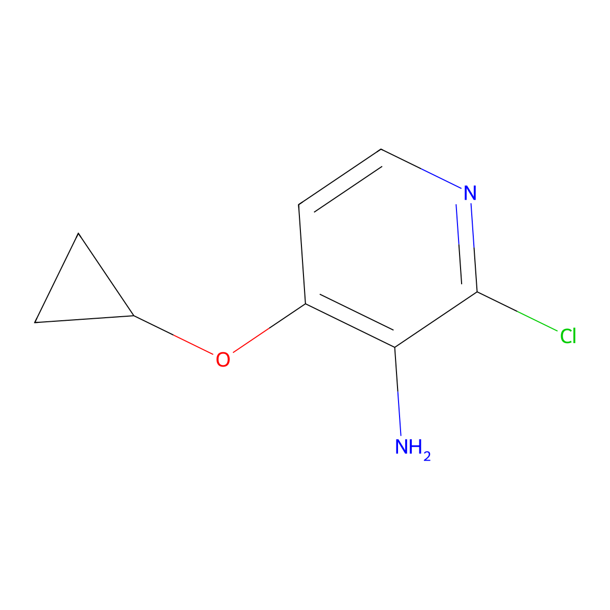 2-Chloro-4-cyclopropoxypyridin-3-amine molecular structure, CAS 1243385-34-3