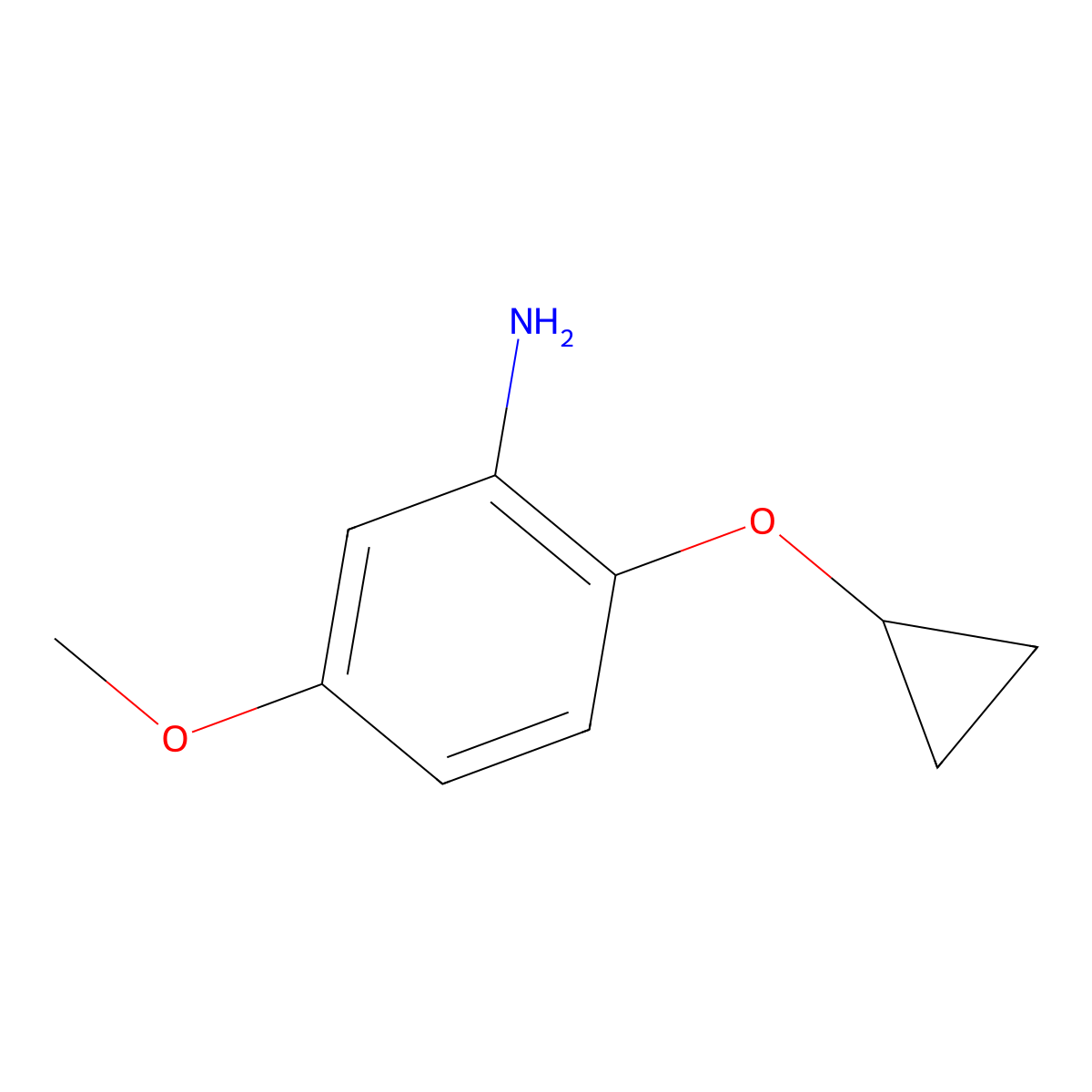 2-Cyclopropoxy-5-methoxyaniline molecular structure, CAS 1243386-15-3