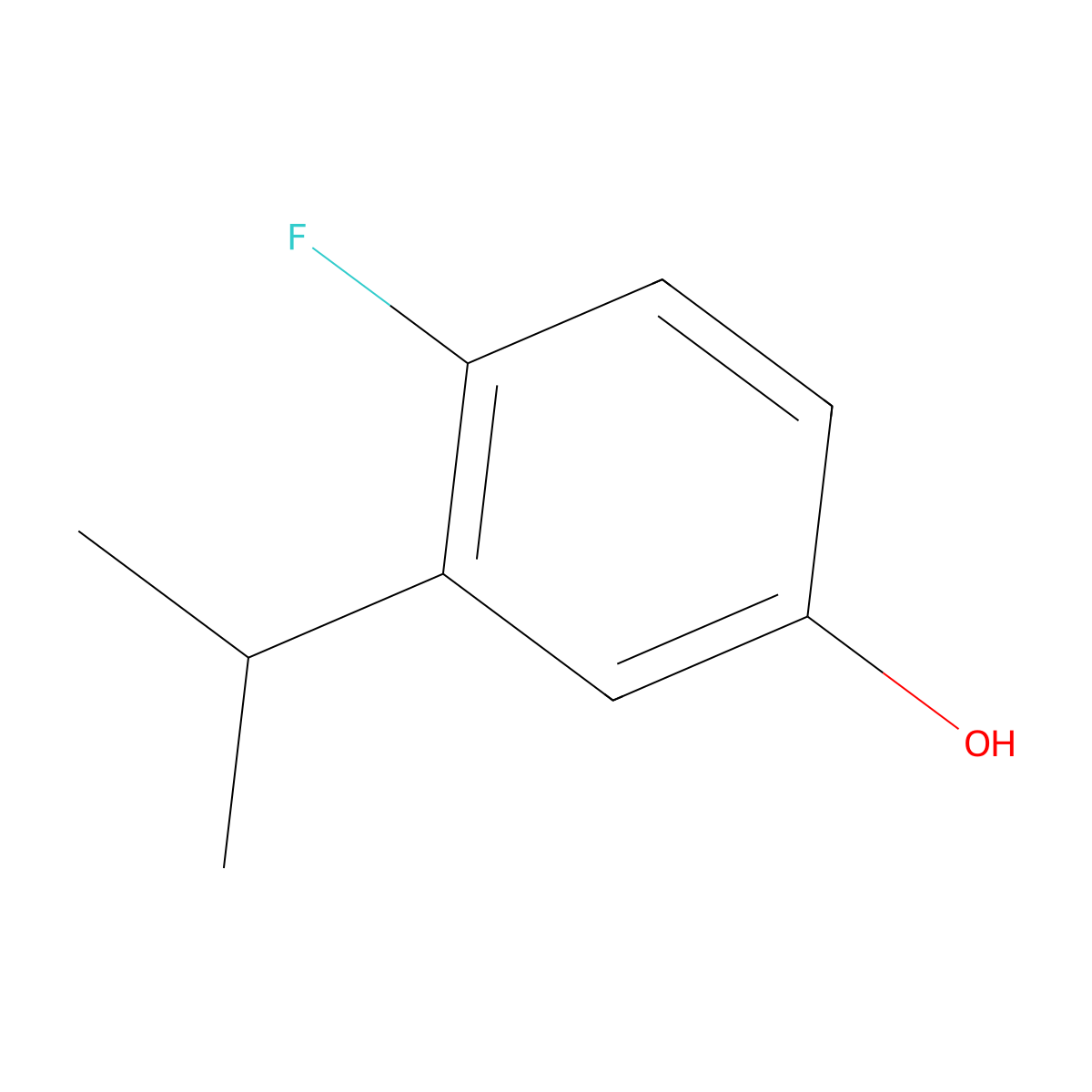 4-Fluoro-3-isopropylphenol molecular structure, CAS 1243386-30-2